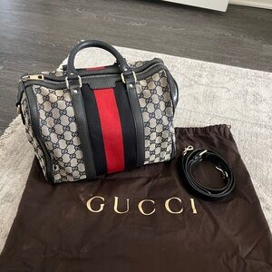 GUCCI / BOSTON BAG / MEDIUM / NAVY